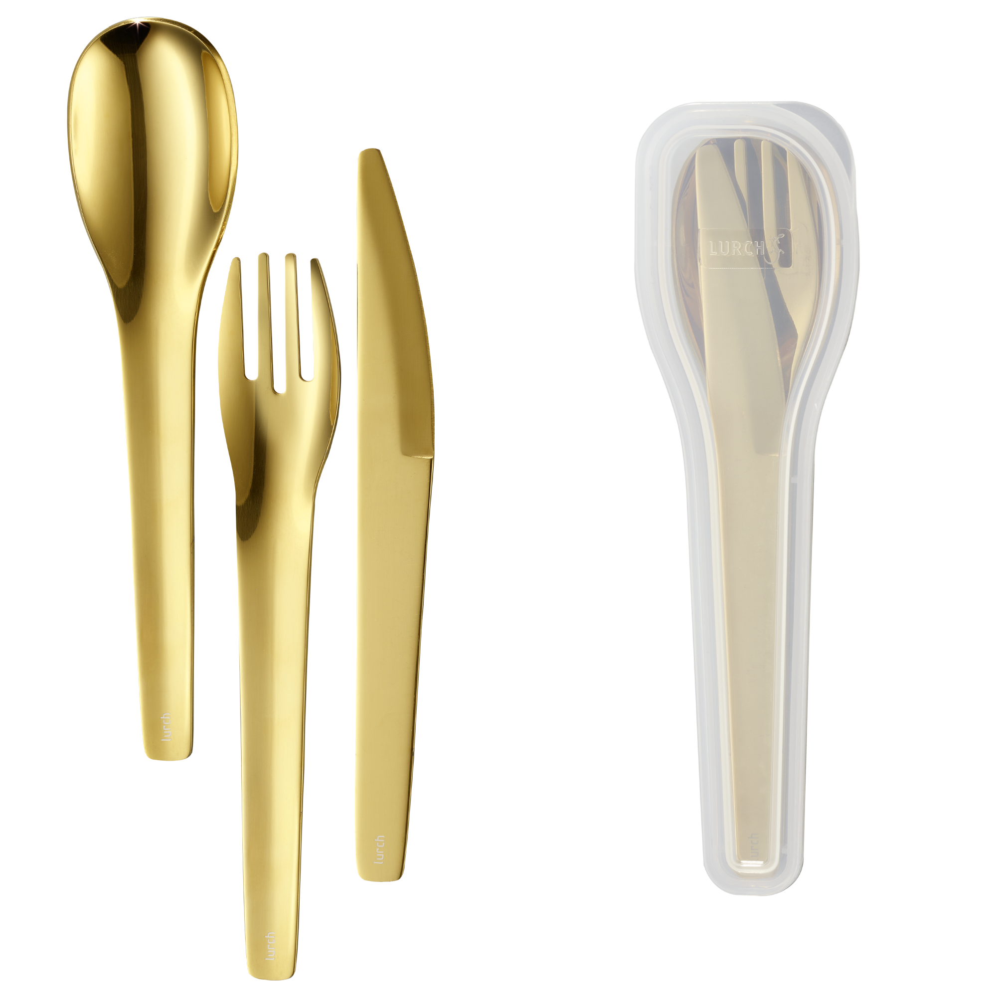 Lurch Bestiksæt To-Go rustfrit stål /guld med opbevaringsboks Lurch Bestiksæt To-Go rustfrit stål /guld med opbevaringsboks